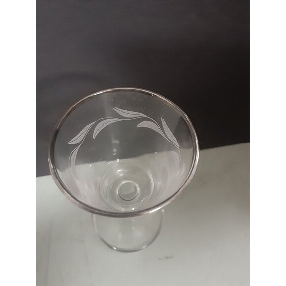 Mid Century Modern Silver Rim Small 1oz Cordial Glasses, Art Deco Stemmed Shot G - Picture 6 of 6